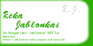 reka jablonkai business card